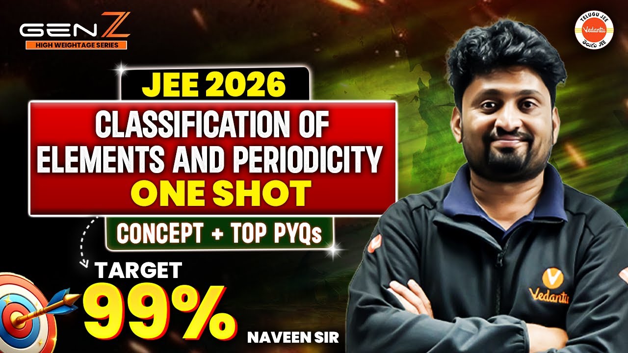 Classification of Elements & Periodicity-JEE 2026 | Concept + Top PYQs |Scoring Chapters |Naveen Sir