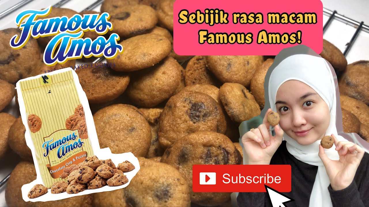 Resepi Cookies Famous Amos mudah, rangup dan sedap.