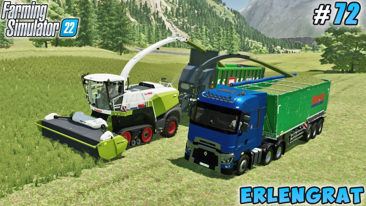 Harvesting grass silage, mowing meadow grass | Erlengrat Farm | Farming simulator 22 | Timelapse #72