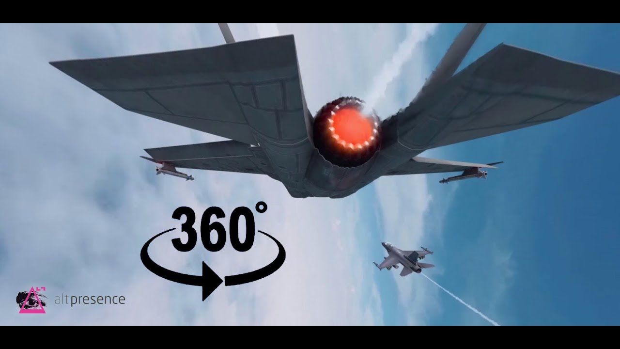360 Video: Jet Flight Afterburner. (AltPresence Teaser) Above the clouds