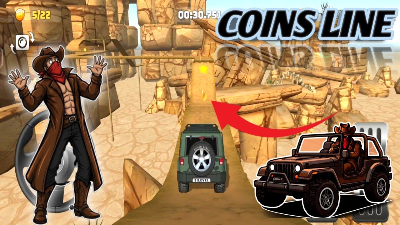 I SEE COINS LINE AND ONE MORE NEW LEVEL / car game / Mountain Climb 4x4