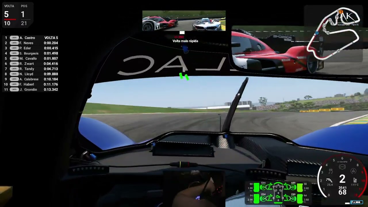 Jogando Automobilista 2 hypercar da IMSA em Interlagos com volante CAMMUS C5.