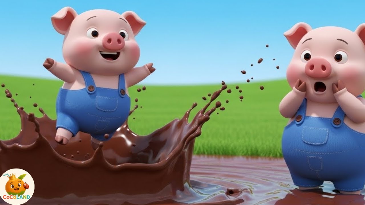 5 Little Pigs Playing in the Mud 🐷💩 | Learn to Count 1-5 | Farm Animal Songs for Kids
