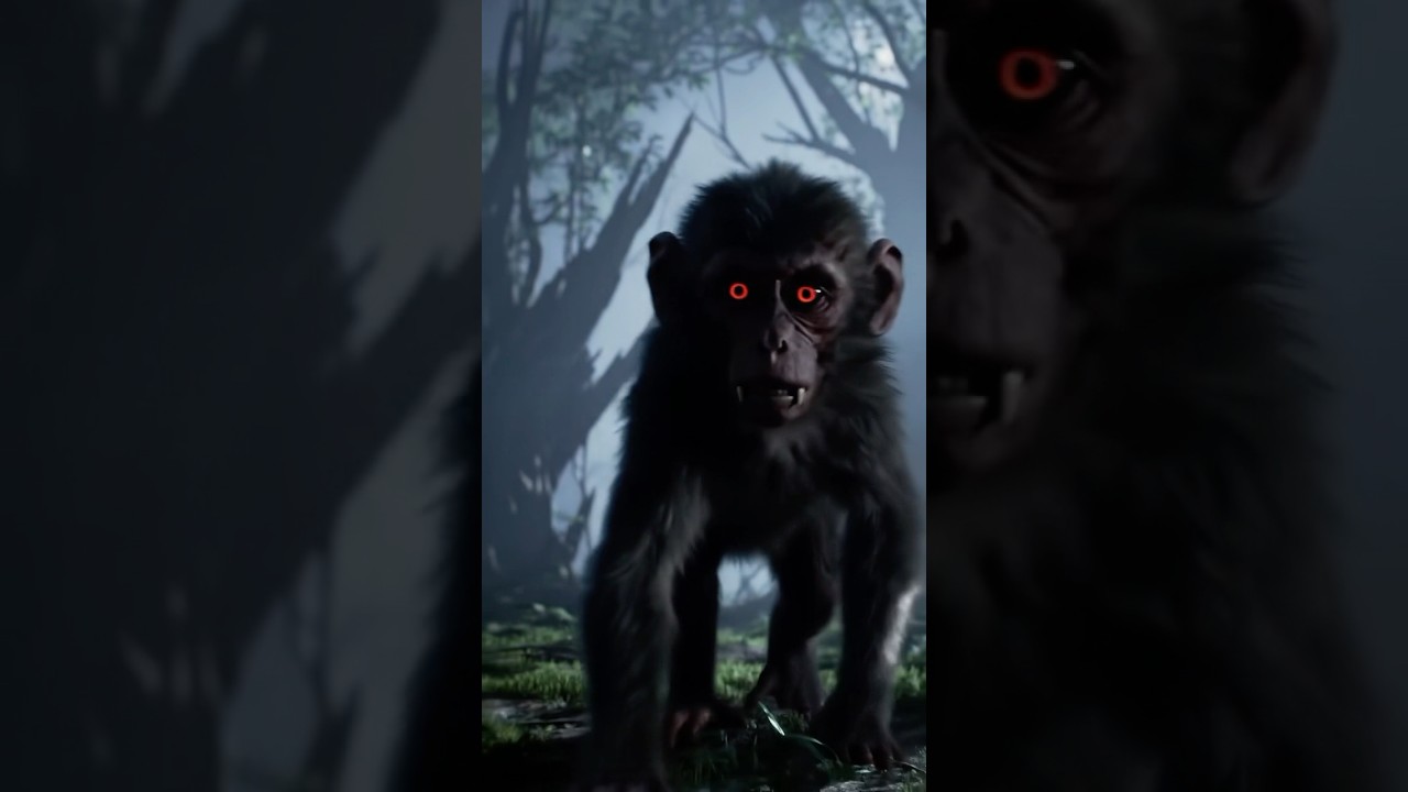 Demonic Monkey in the Forest🦍 #Creepy #Horror #Monkey #Creature