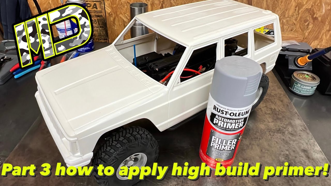 Part 3 how to paint an RC hardbody! High build primer application and overview!
