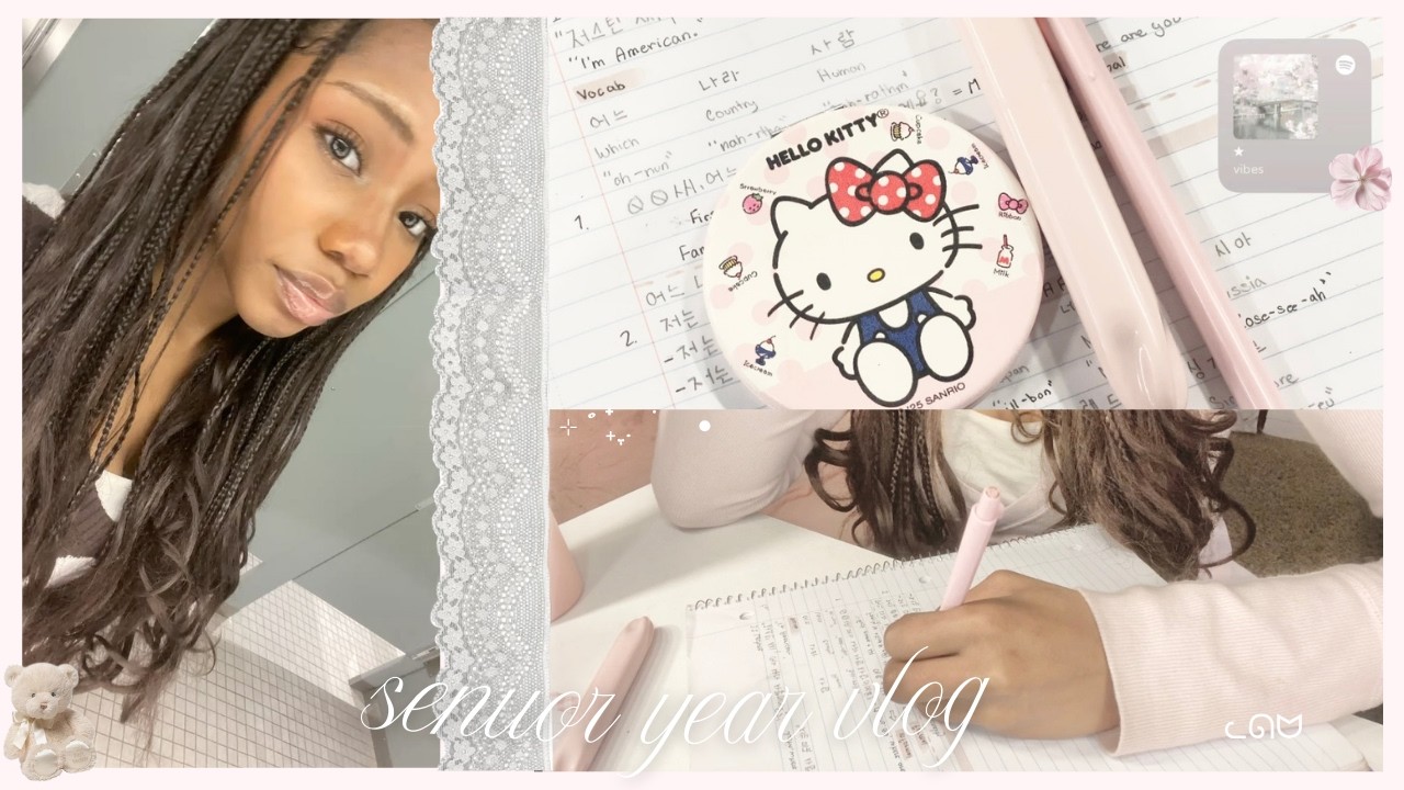 Senior year vlog 𖧧࣪. ִֶָ๋˚⊹ ft: studying, grwm, korean learning, library