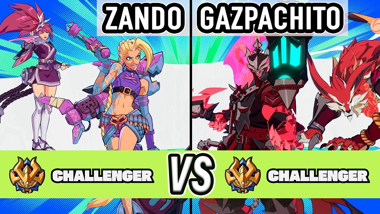 2XKO ▰ Zando (Akali / Jinx) vs Gazpachito (Thresh / Warwick) ▰ High Level Gameplay