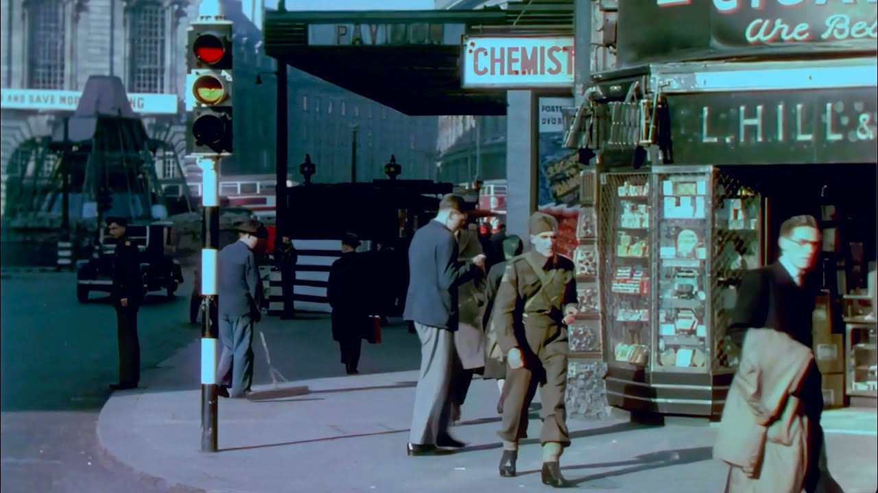 1944 London in HD 60fps, colour / Britain during the World War II