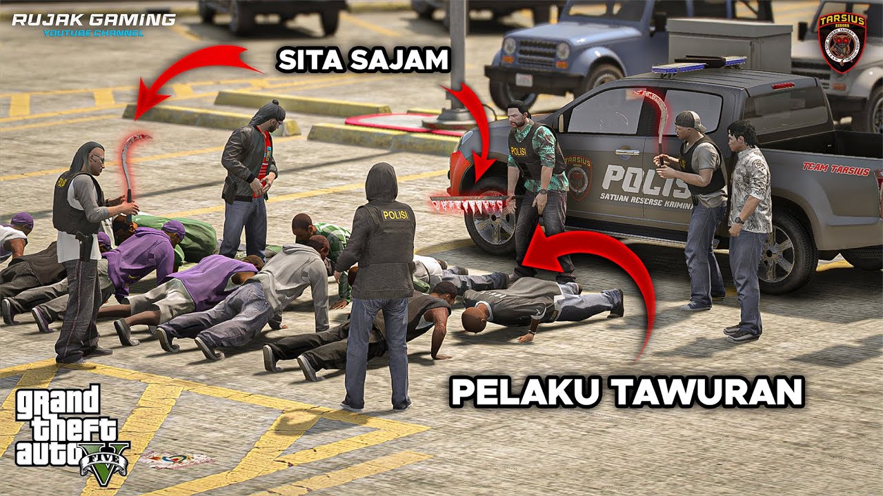TIM TARSIUS AMANKAN TAWURAN REMAJA! - GTA 5 MOD POLISI INDONESIA