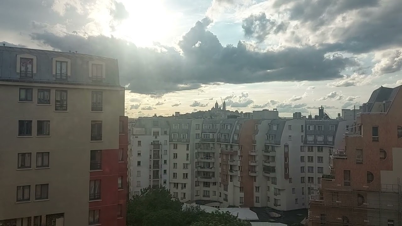 Paris Sunset May 18 2024 Sat Montmatre Sacre Coeur on hill #tango #travel #film #digitalnomad #swiss