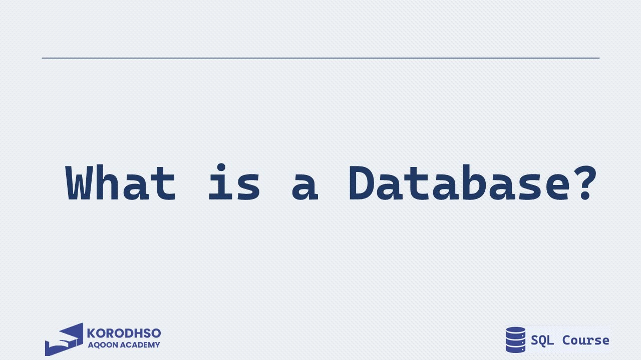 Waa Maxay Database?  AF SOMALI @korodhsoaqoon