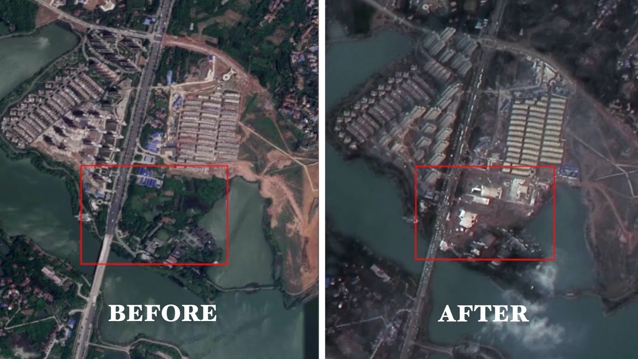 Satellite images show Wuhan before and after the coronavirus outbreak