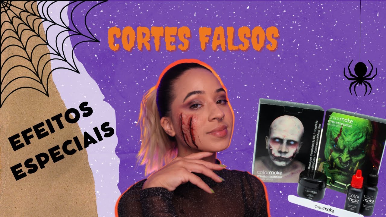 ESPECIAL DE HALLOWEEN MAQUIAGEM ART&Iacute;STICA | #5 CORTES FALSOS COM KIT COLORMAKE