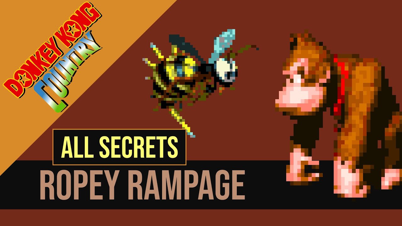 All Secrets of Ropey Rampage | 101% Walkthrough | Donkey Kong Country (SNES)