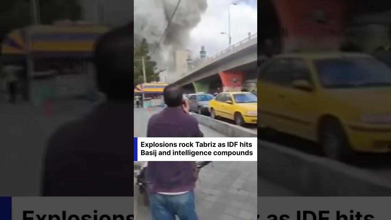 Tabriz Under Fire: Footage Shows Smoke Rising After Israeli Strike on Special Units HQ | AH1C
