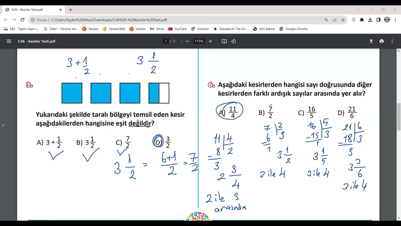 5. Sınıf Kesirler