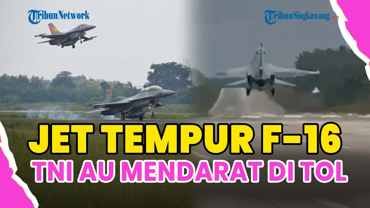 &reg;️🔴 DETIK-DETIK PESAWAT TEMPUR F-16 MENDARAT DI TOL TERBANGGI BESAR-KAYU AGUNG❗UJI PERTAHANAN TNI AU