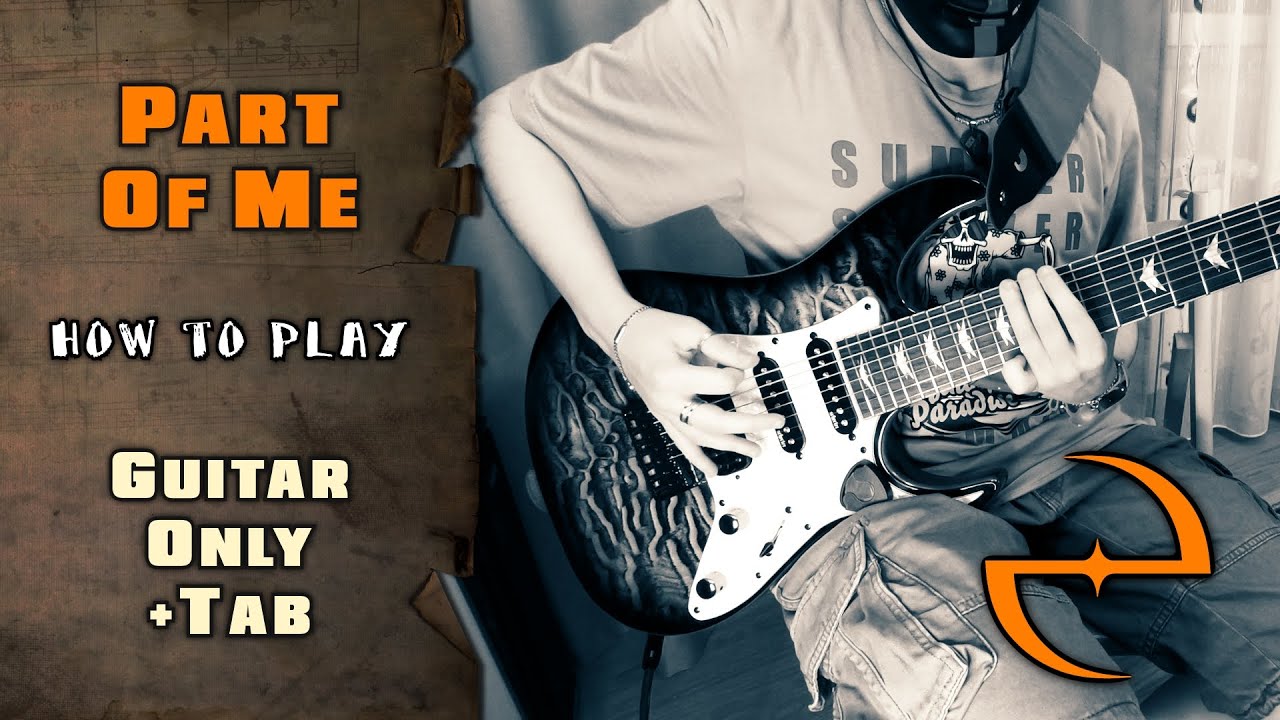 Evanescence - Part Of Me | GUITAR ONLY + SCREEN TABS | HOW TO PLAY