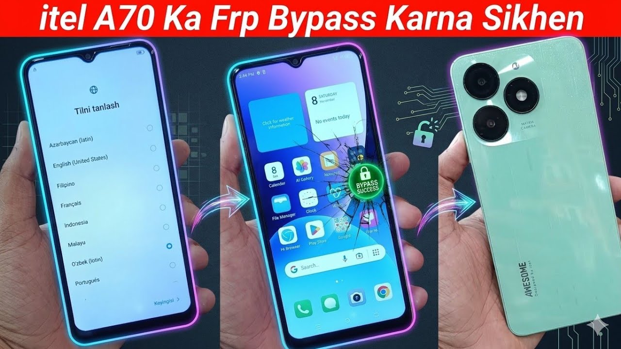 Itel A70 A665L FRP Bypass Android 13 Without PC | Itel A70 Bypass FRP Google Account | New Method | 