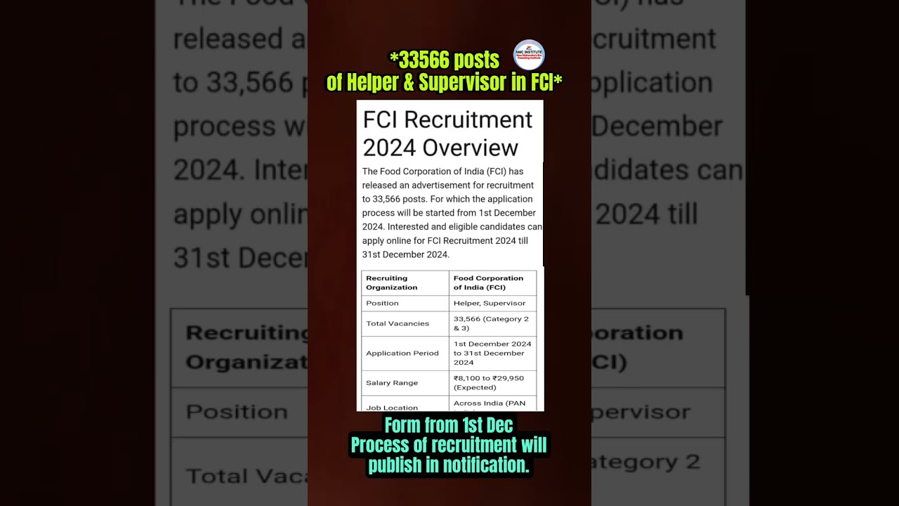 #newvacancy2024#trending #trend #fci#latestnews #latestvacancy#shorts#shorts #viralvideo#viralvideos