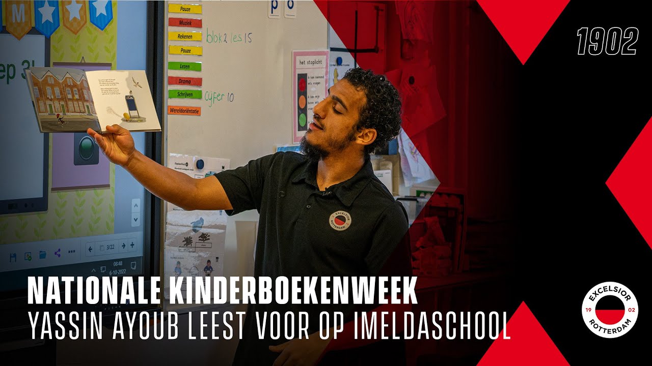 📚 𝗞𝗶𝗻𝗱𝗲𝗿𝗯𝗼𝗲𝗸𝗲𝗻𝘄𝗲𝗲𝗸! | Excelsior Rotterdam speler Yassin Ayoub leest voor op Imeldaschool