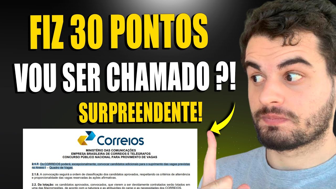 Quantos pontos para ser chamado nos Correios 2024 ?