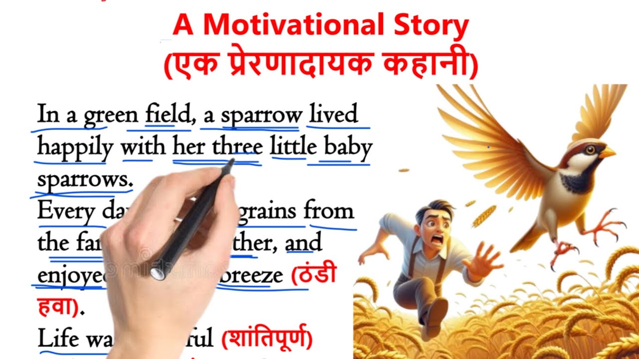 A Motivational Story | एक मोटिवेशनल कहानी | इंग्लिश सीखे स्टोरी से | English Story Hindi Translation
