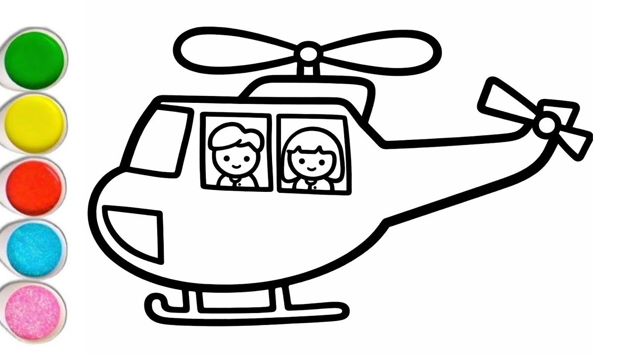 How to Draw a Helicopter | Easy Drawing and Coloring for Kids 