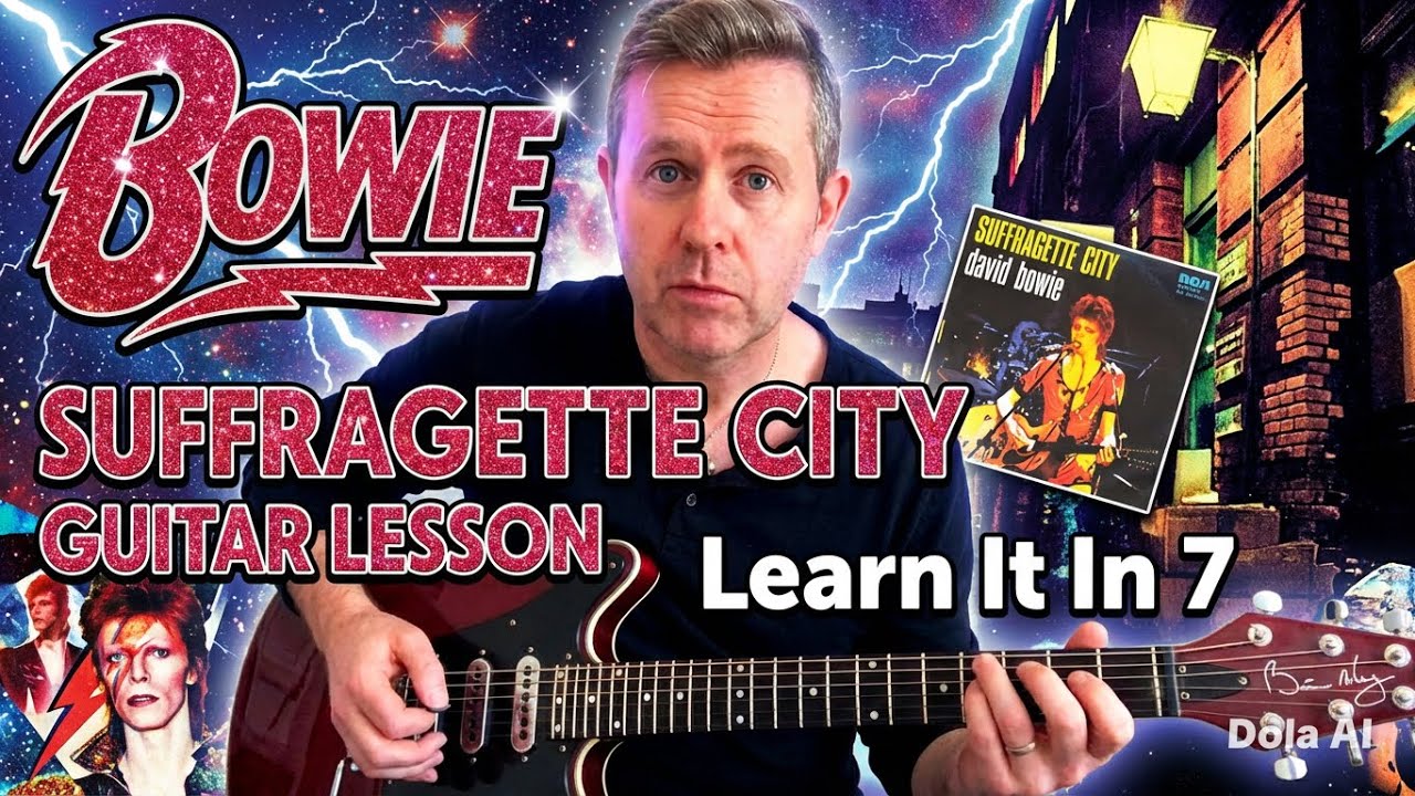 Suffragette City David Bowie Guitar Lesson (Guitar Solo Tab)