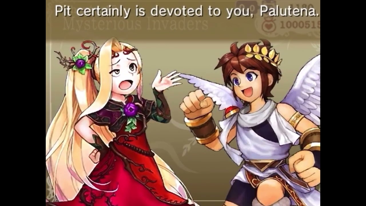 Palutena Squishes Pit&rsquo;s head with laurel crown - Kid Icarus Uprising