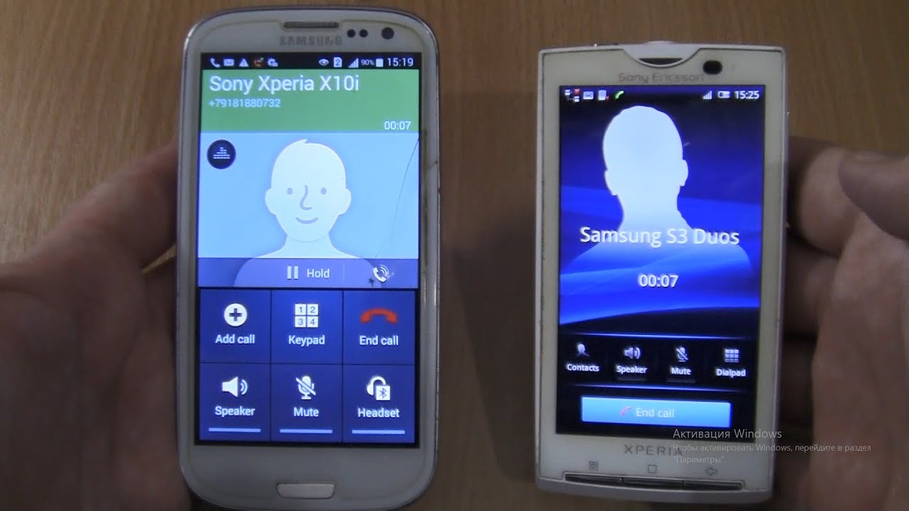 Incoming call & Outgoing call at the Same Time Sony Xperia X10i+Samsung Galaxy S3 Duos
