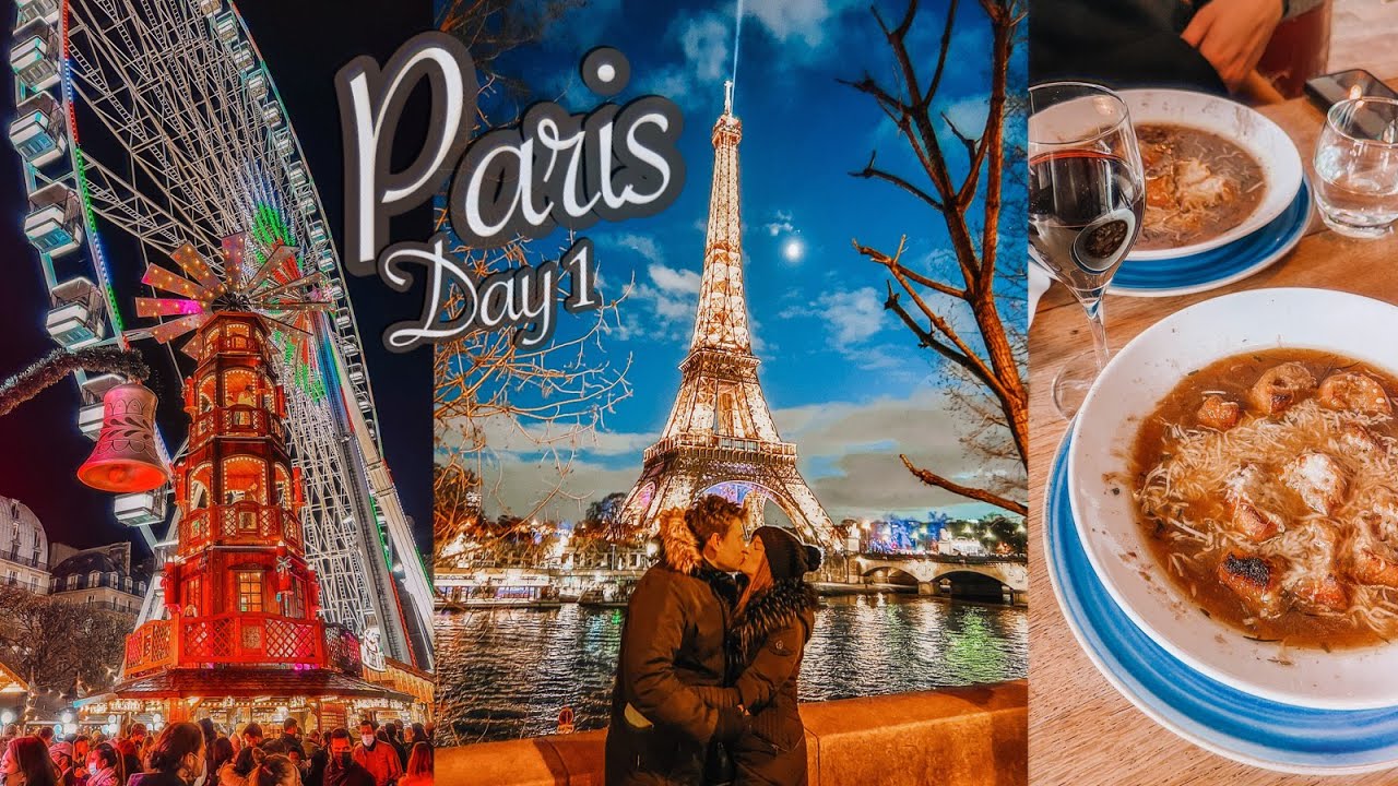 Paris Vlog Day 1 | Eiffel Tower, Champs-Elysees, Christmas Market