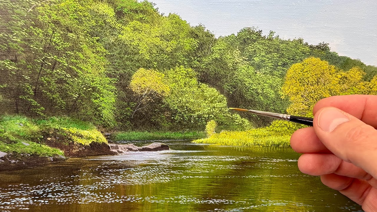 Step-by-Step Acrylic Landscape Painting | Hyper-Realism on Canvas