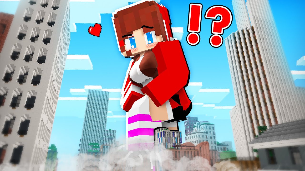 JJ GIRL Became GIANT and ATTACK CITY ! - in Minecraft (Maizen)