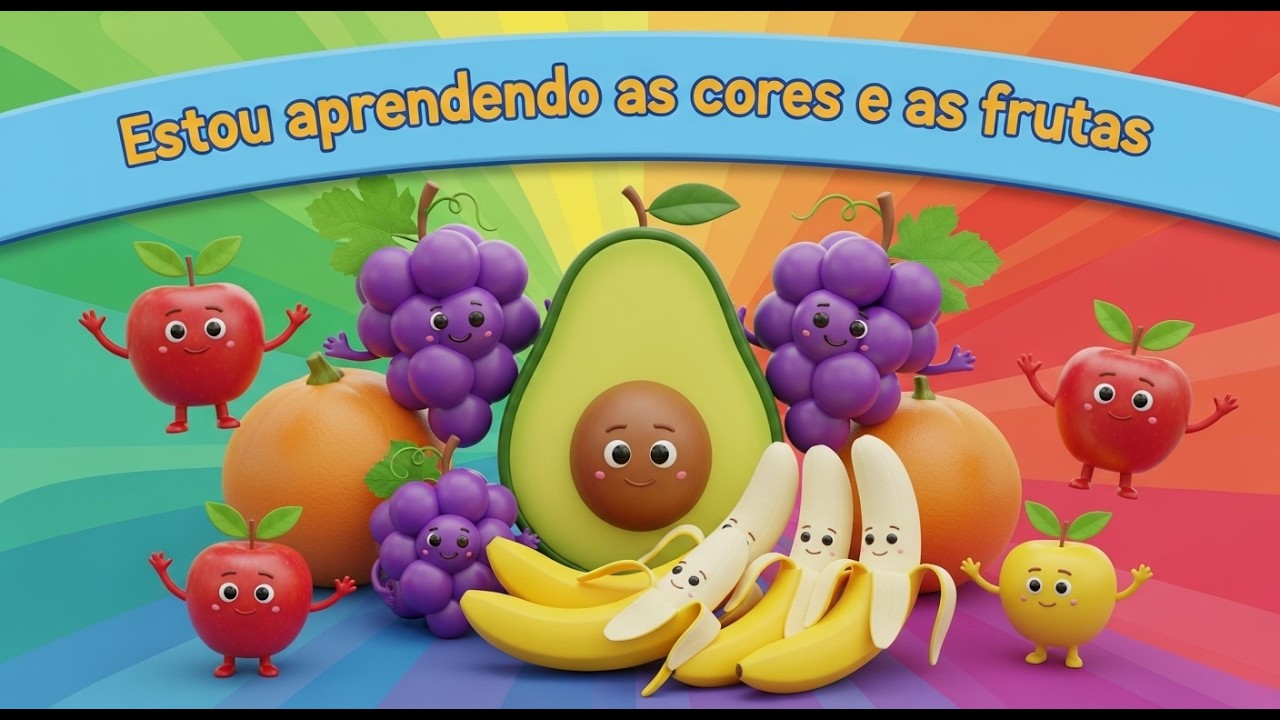 Aprenda as Cores e as Frutas 🍎🍌 Vídeo Educativo Infantil Divertido
