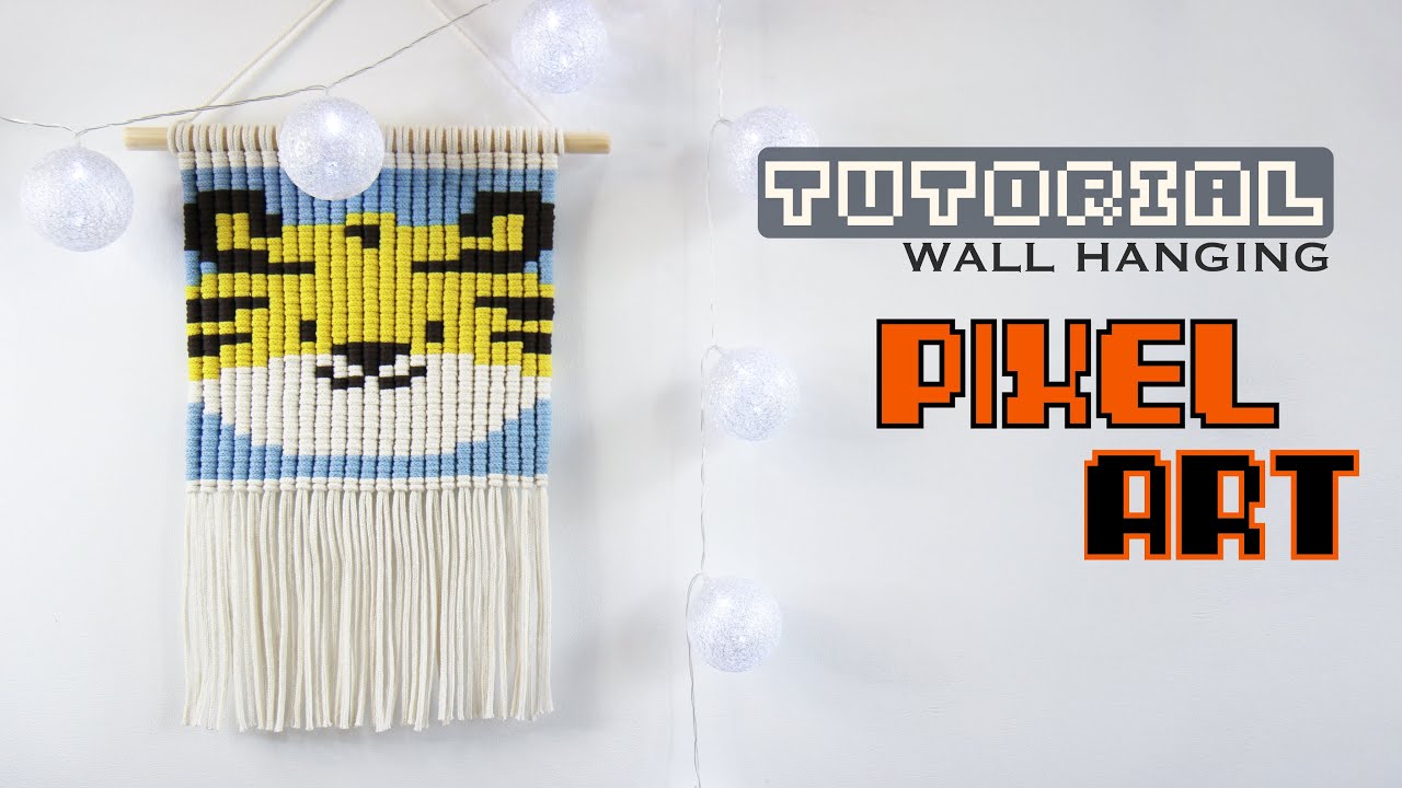 DIY Macrame Wall Hanging Pixel ART / Macrame Tiger🐯/ Symbol of 2022