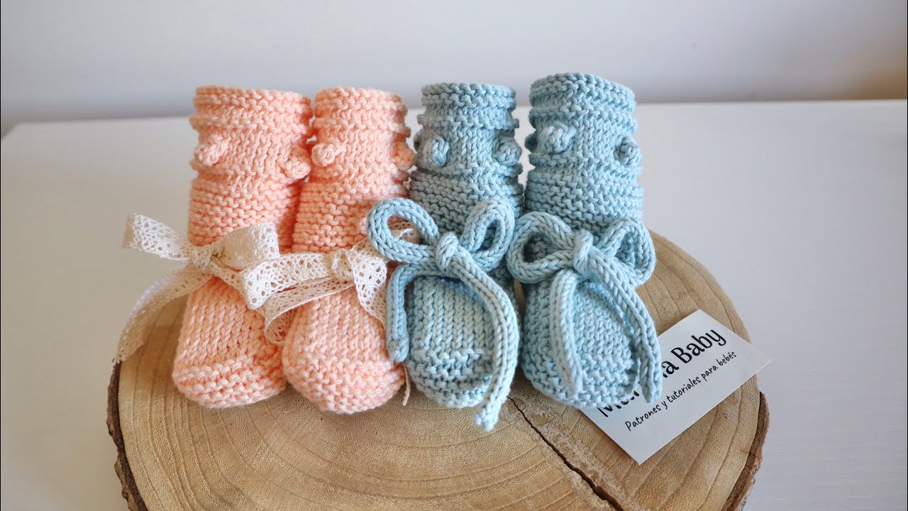 COMO TEJER PATUCOS DE BEBE A DOS AGUJAS | PATUCOS GONZALO 🧶 TEJER PASO A PASO A DOS AGUJAS