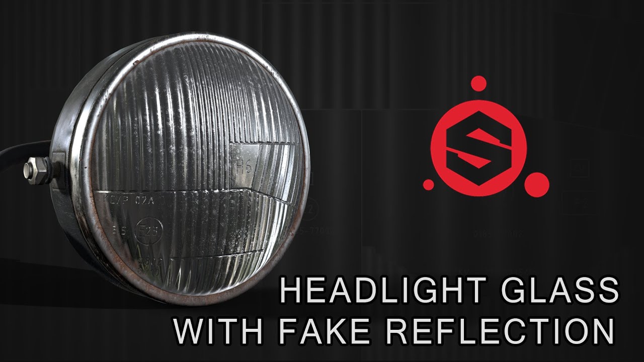 Fake reflection on lowpoly headlight model in Substance Painter