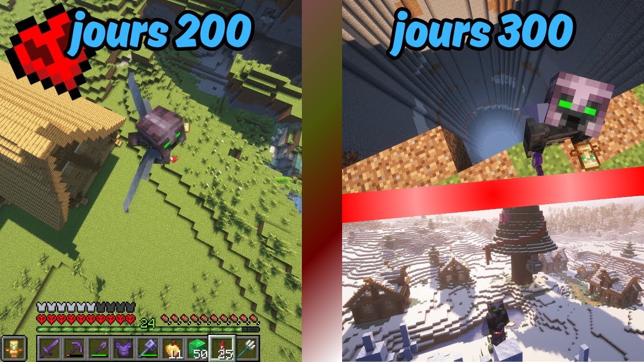 Voici comment j'ai survécu 300 jours en HARDCORE sur Minecraft !