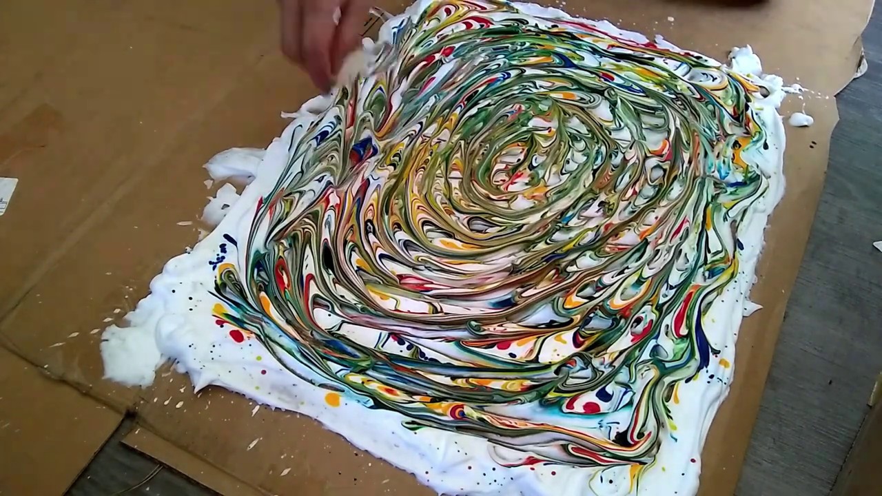 Canvas Shaving Cream Painting