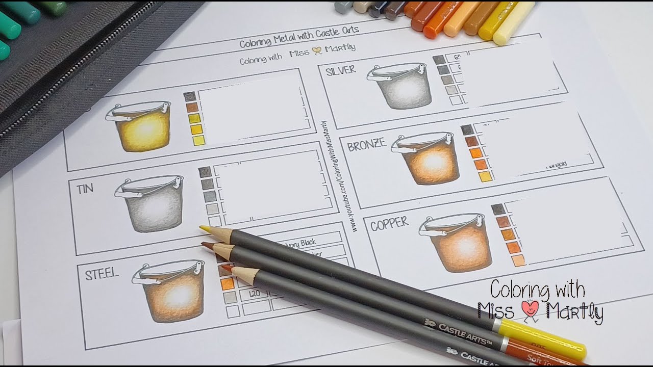 How to color Metals with Colored Pencils | CASTLE ARTS