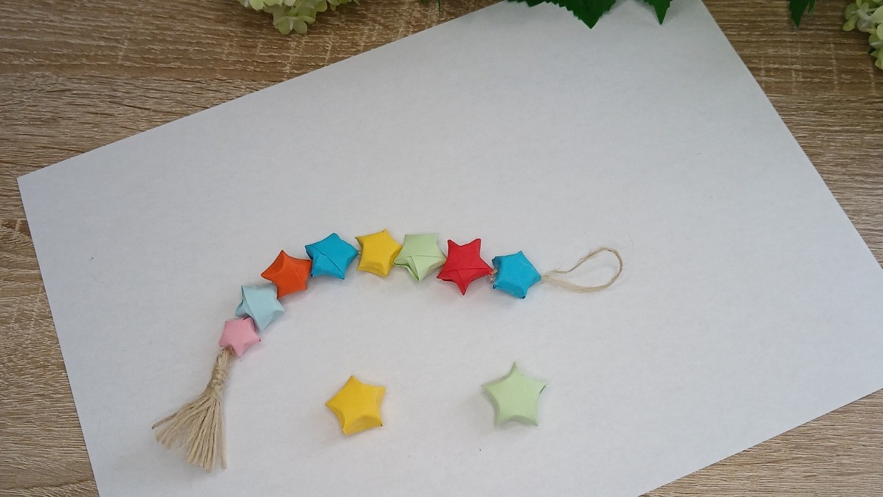 Easy paper craft / how to make origami paper star / star key chain