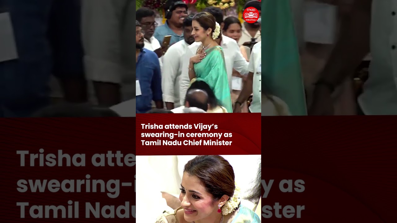 Trisha Krishnan Greets CM Vijay&rsquo;s family at oath taking ceremony