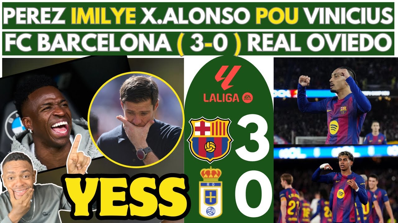Fanatik VINICIUS yo SELEBRE, tande PEREZ kap imilye X.ALONSO pou VINICIUS - BARCA 2-0 REAL OVIEDO
