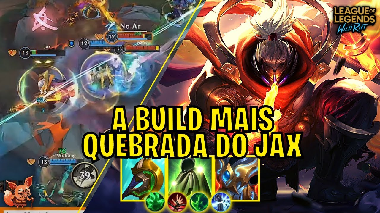 ATÉ QUEM NÃO SABE JOGAR DE JAX PODE FAZER ESSA BUILD - JAX WILD RIFT NEW PATCH GAMEPLAY