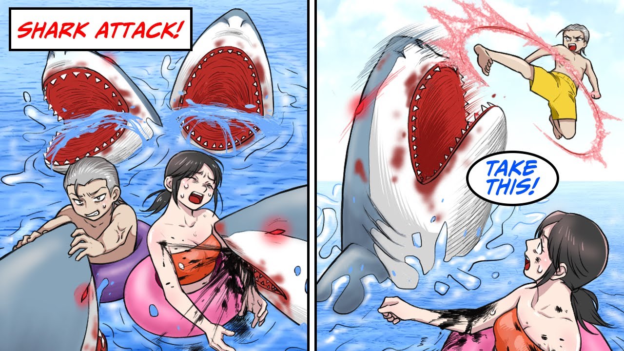 My mom and I got surrounded by a bunch of sharks, but then... [Manga Dub]