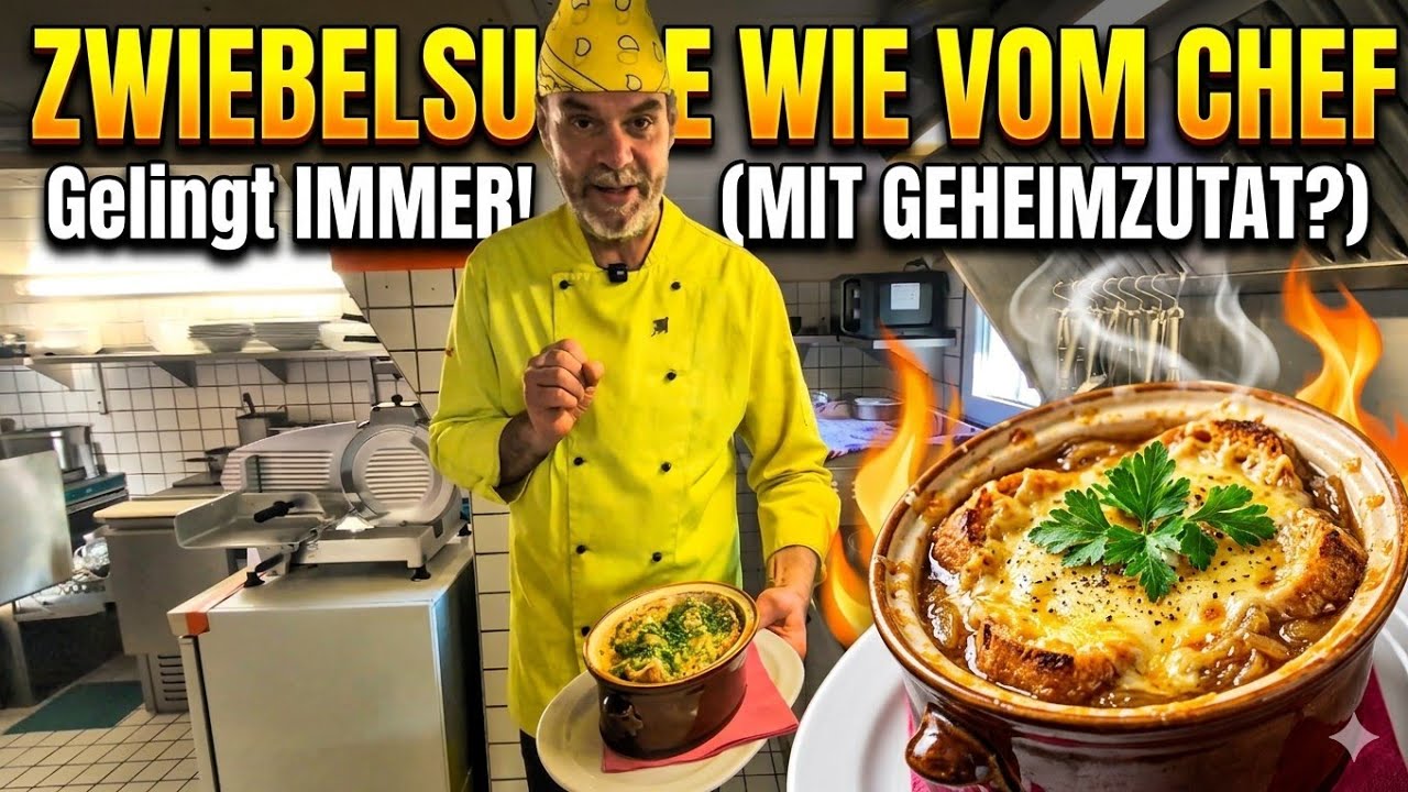 Französische Zwiebelsuppe überbacken 🧅🧀 ORIGINAL Soupe à l’oignon – wie im französischen Bistro!