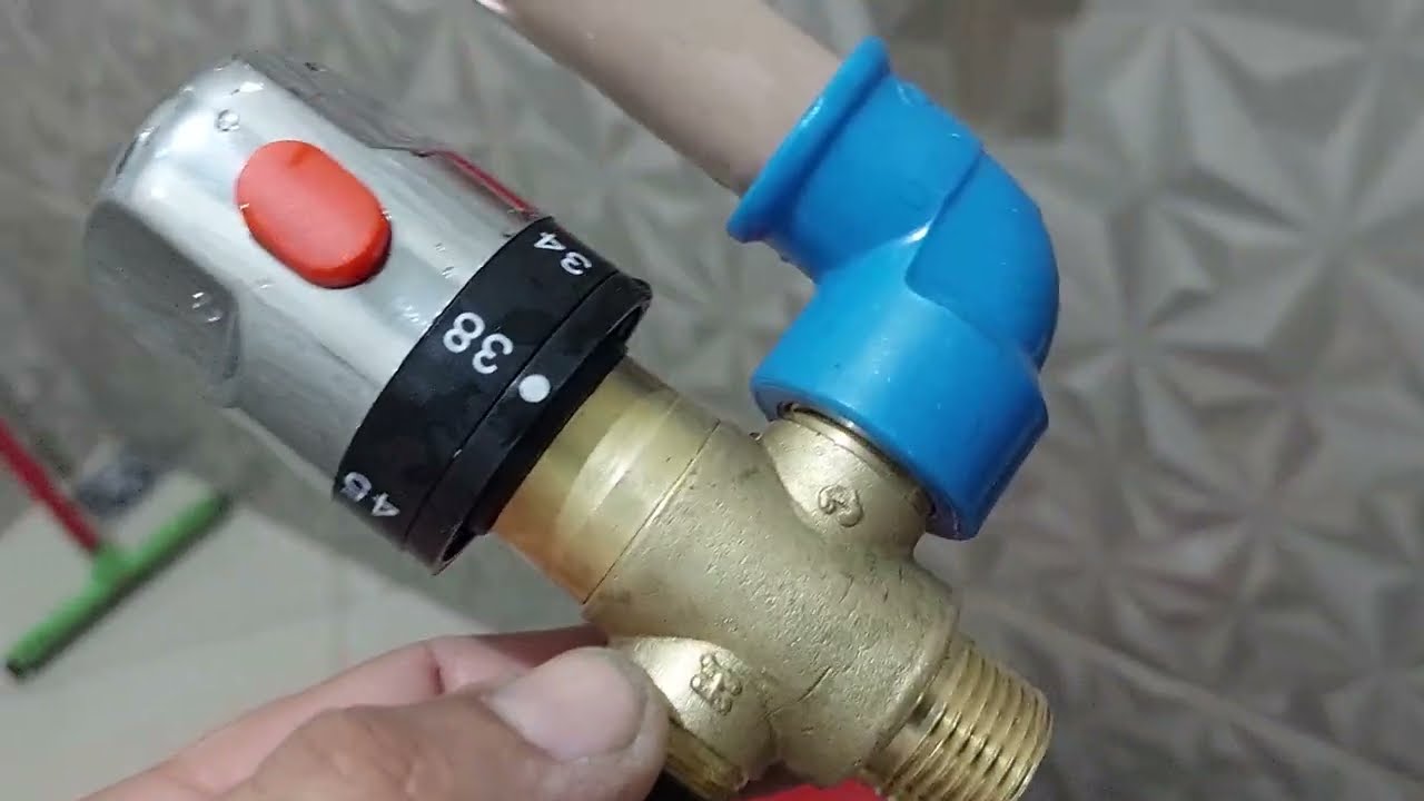 Teste válvula misturadora termostatica de cobre para aquecedor salar.
