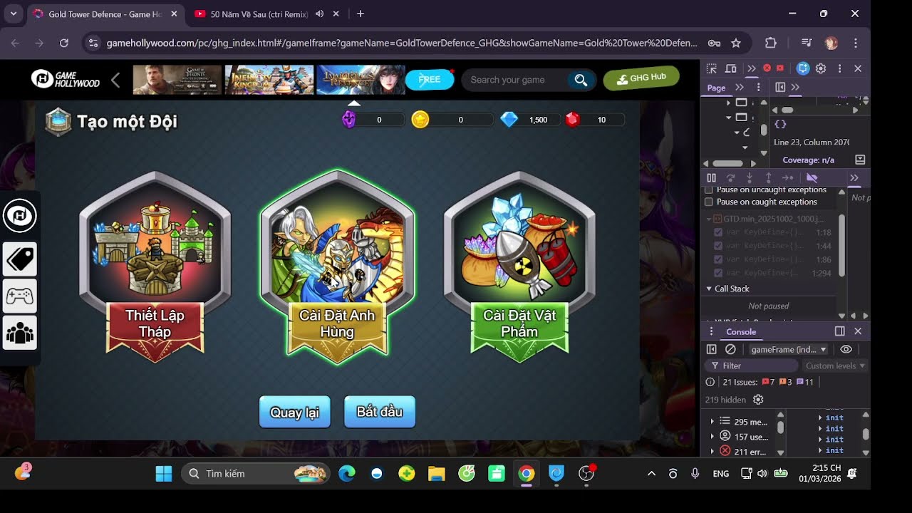 Trải nghiệm hero thần thoại = hack!~ | Gold Tower Defence | Busidol TV | El Dorado