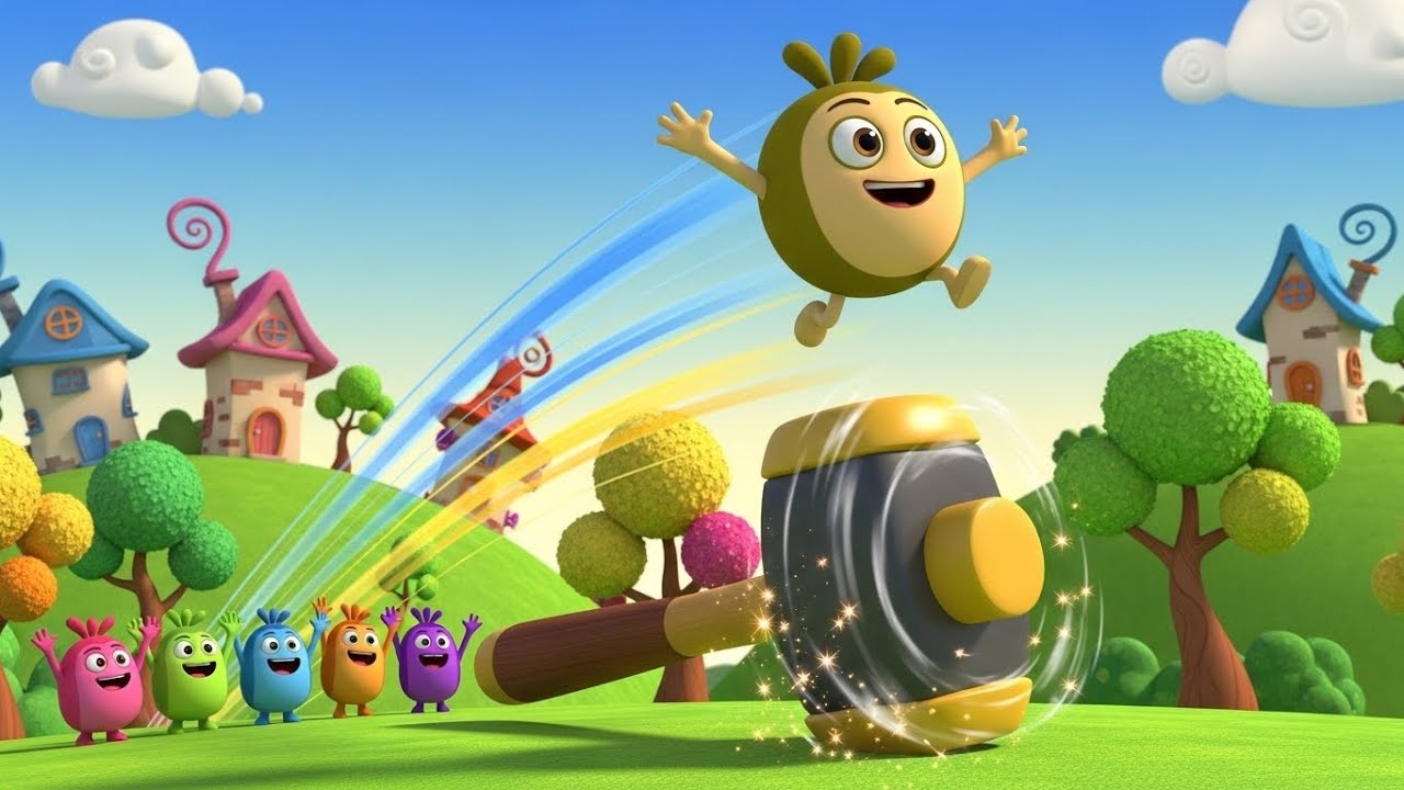 Fall Guys Wobbly Bean Rodó hacia el Martillo | Rimas para Niños y Canciones Infantiles